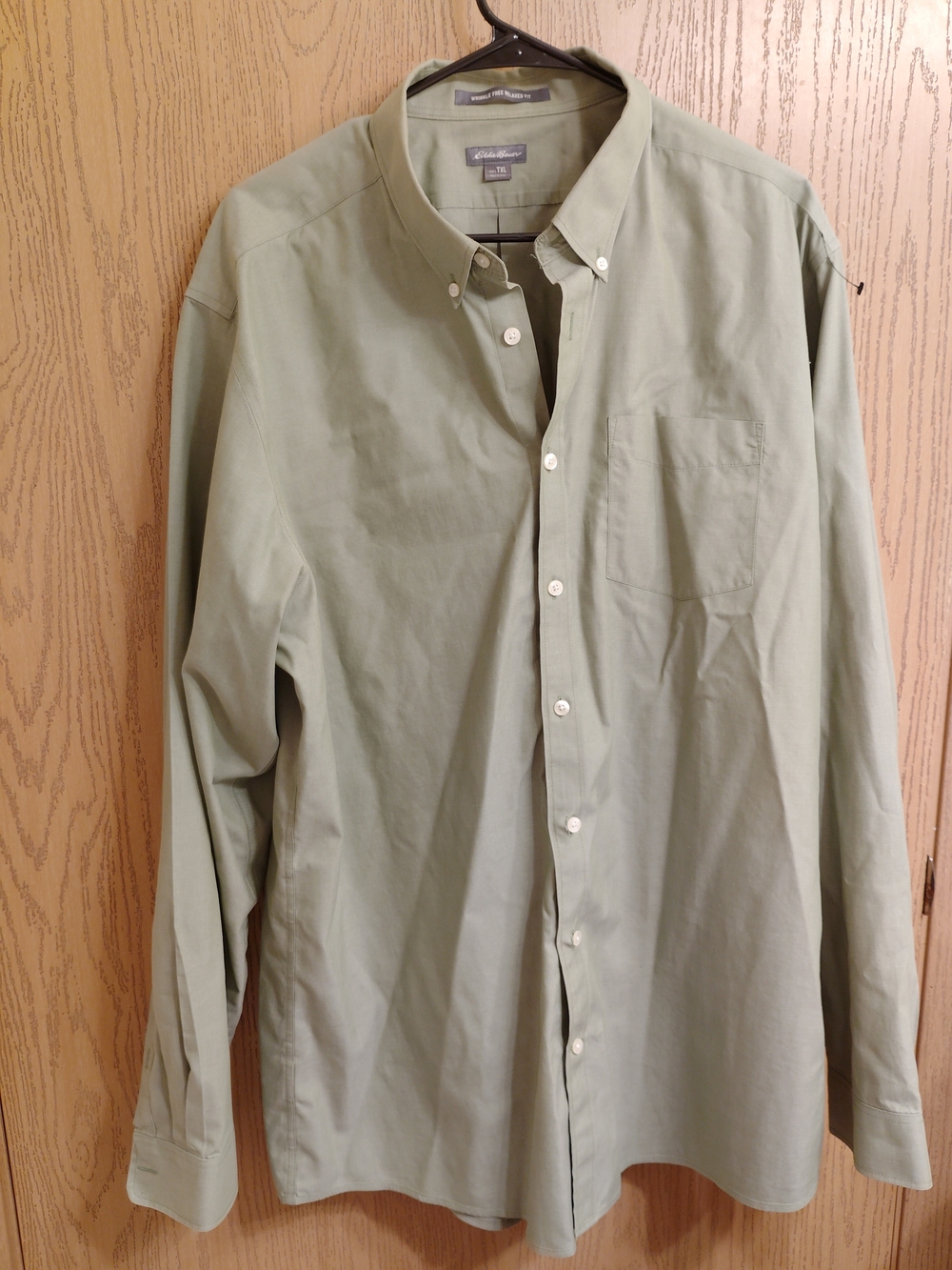 Eddie Bauer Light Olive Green Button-Down Dress Shirt